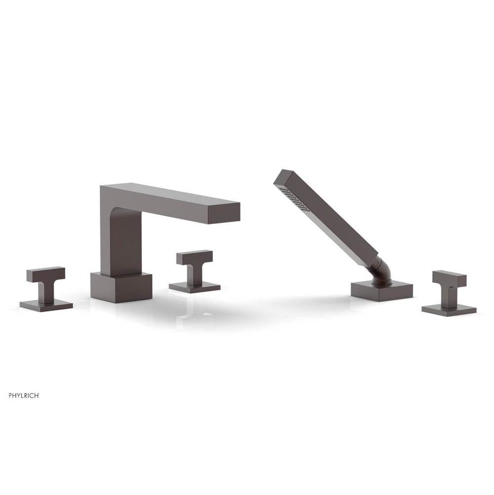 Phylrich - CROI - Deck Tub Set with Hand Shower - Lever Handles - Weathered Copper