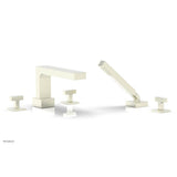 Phylrich - CROI - Deck Tub Set with Hand Shower - Lever Handles - Satin Nickel