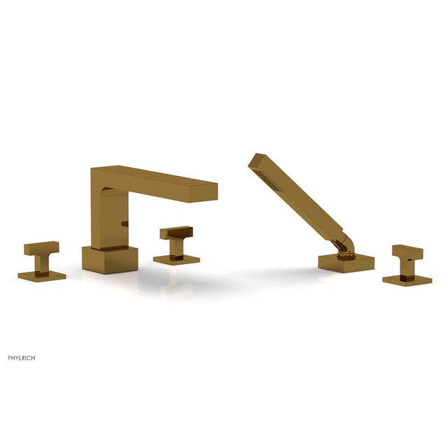 Phylrich - CROI - Deck Tub Set with Hand Shower - Lever Handles - French Brass