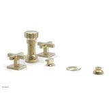 Phylrich - CROI - Four Hole Bidet Set - Cross Handles - Polished Brass Uncoated