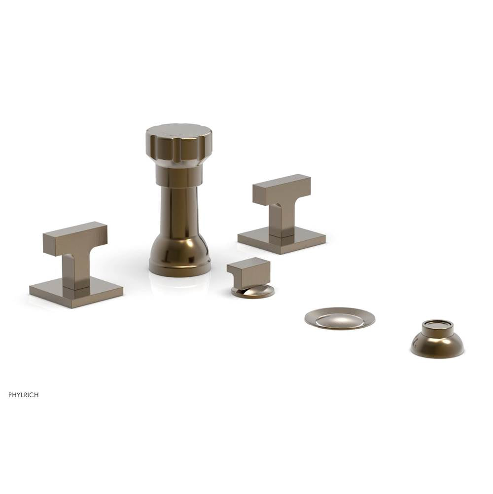 Phylrich - CROI - Four Hole Bidet Set - Lever Handles - Antique Brass