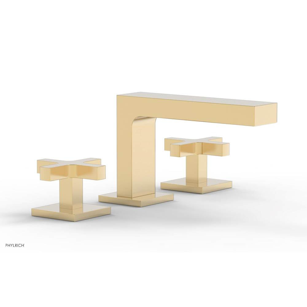 Phylrich - CROI - Widespread Faucet - Low Spout Cross Handles - Satin Brass