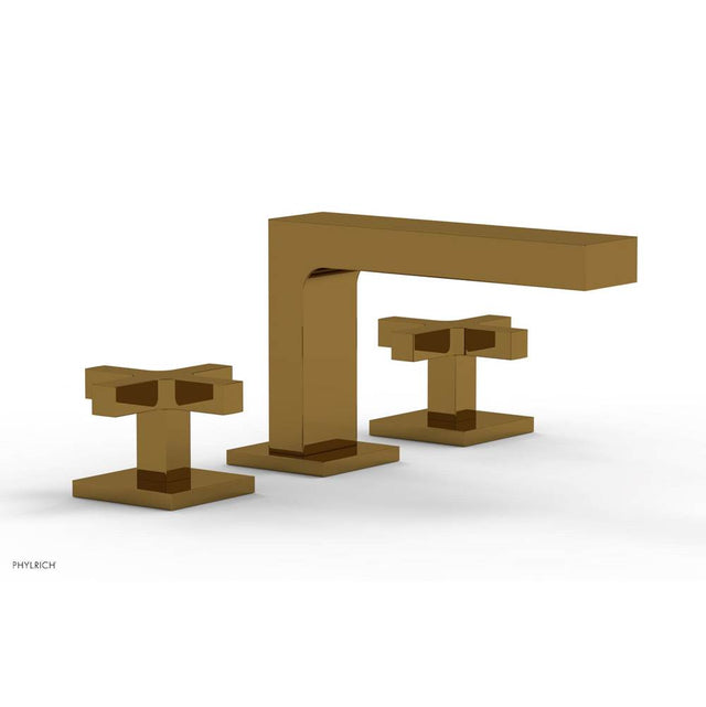 Phylrich - CROI - Widespread Faucet - Low Spout Cross Handles - French Brass