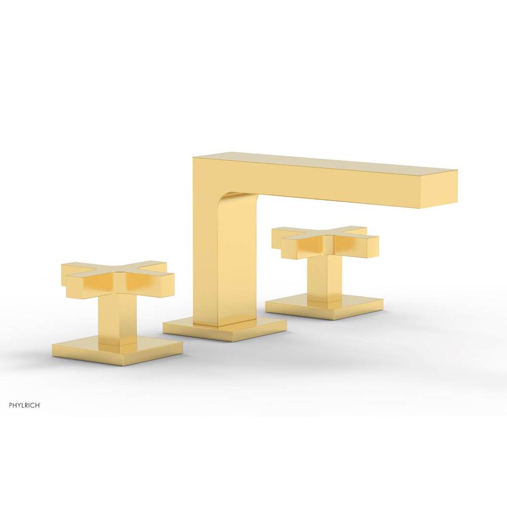 Phylrich - CROI - Widespread Faucet - Low Spout Cross Handles - Satin Gold