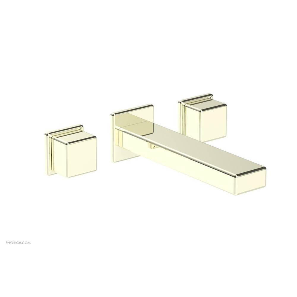 Phylrich - MIX Wall Lavatory Set - Cube Handles 290-14 - Polished Brass Uncoated