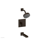 Phylrich - MIX Pressure Balance Tub and Shower Set - Cube Handle 290-29 - Antique Bronze
