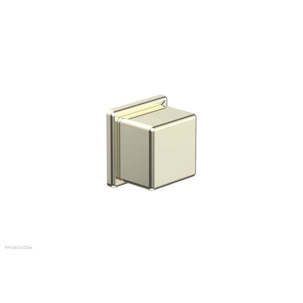 Phylrich - MIX Volume Control/Diverter Trim - Cube Handle 290-38 - Polished Brass Uncoated