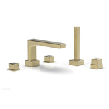 Phylrich - Deck Tub W H/S, Cube - Burnished Gold