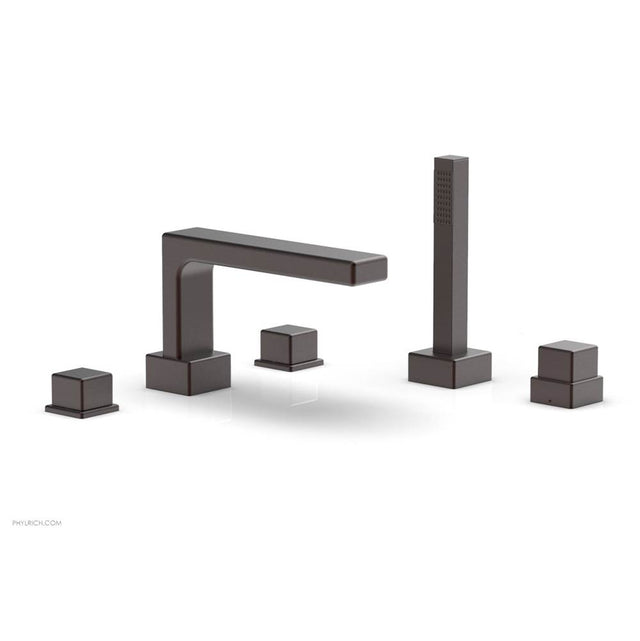 Phylrich - Deck Tub W H/S, Cube - Weathered Copper