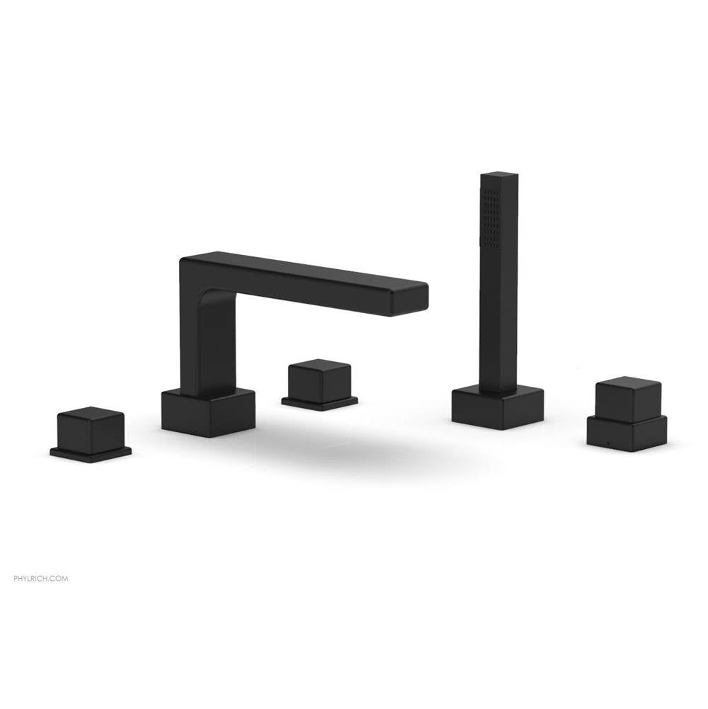 Phylrich - Deck Tub W H/S, Cube - Matte Black