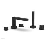 Phylrich - Deck Tub W H/S, Cube - Matte Black