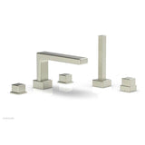 Phylrich - Deck Tub W H/S, Cube - Satin Nickel