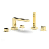 Phylrich - Deck Tub W H/S, Cube - Polished Brass