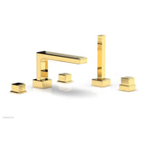 Phylrich - Deck Tub W H/S, Cube - Polished Gold