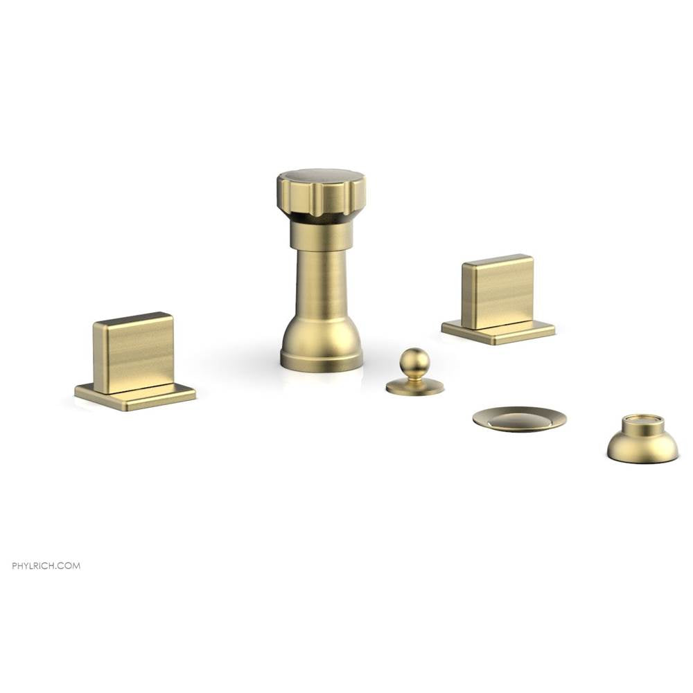 Phylrich - 4 Hole Bidet Set, Blade  Hdls, Mix Series - Burnished Gold