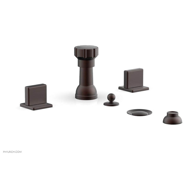 Phylrich - 4 Hole Bidet Set, Blade  Hdls, Mix Series - Weathered Copper