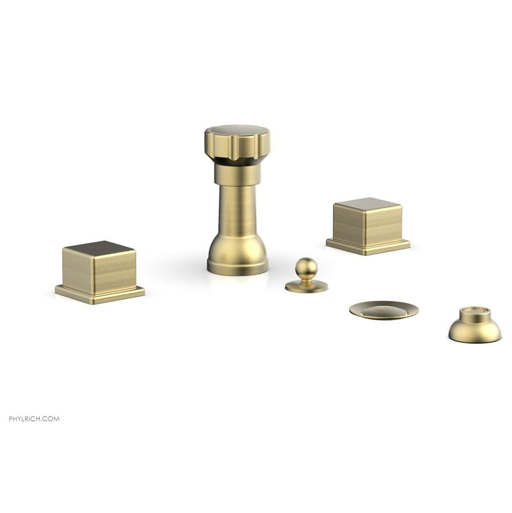 Phylrich - 4 Hole Bidet Cube Hdl - Burnished Gold