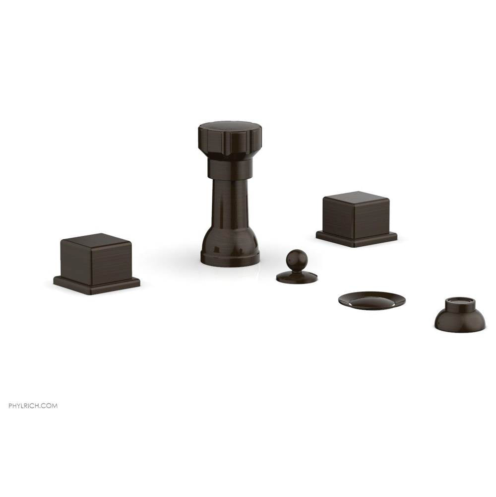 Phylrich - 4 Hole Bidet Cube Hdl - Antique Bronze