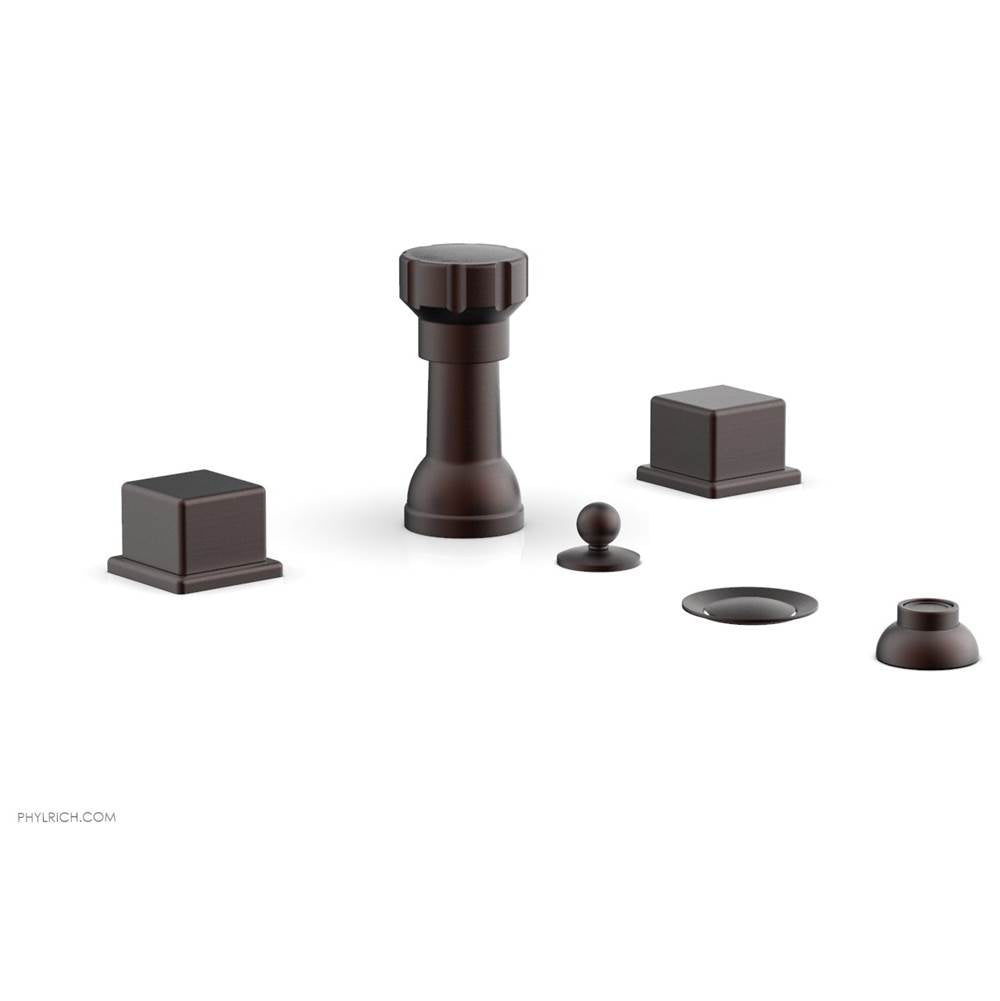 Phylrich - 4 Hole Bidet Cube Hdl - Weathered Copper