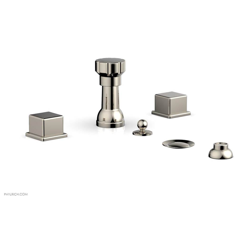 Phylrich - 4 Hole Bidet Cube Hdl - Polished Nickel