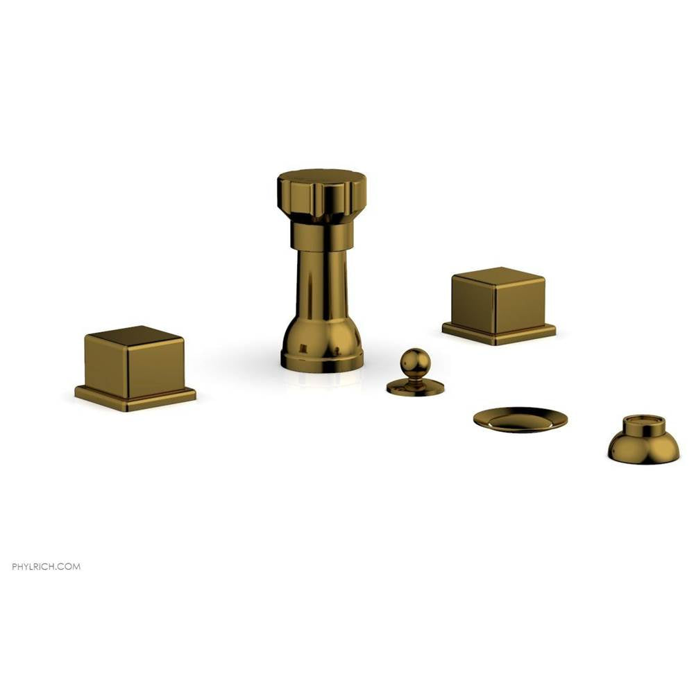 Phylrich - 4 Hole Bidet Cube Hdl - French Brass