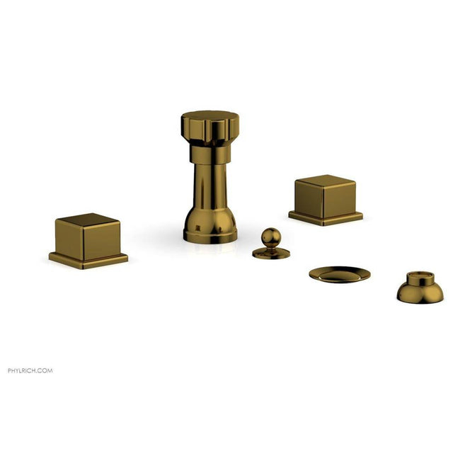 Phylrich - 4 Hole Bidet Cube Hdl - French Brass