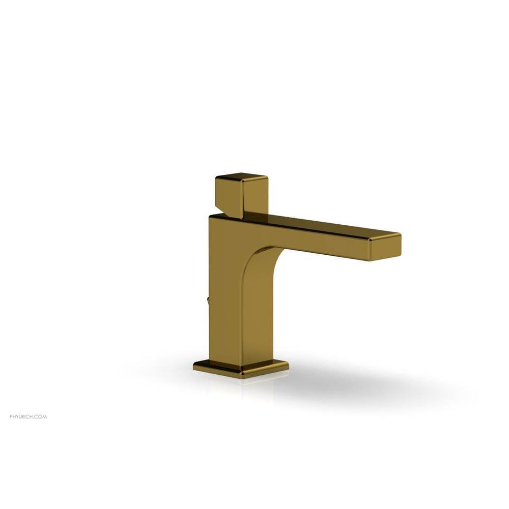Phylrich - MIX Single Hole Lavatory Faucet Cube Handle 4-3/4'' Height 290L-08 - Satin Gold