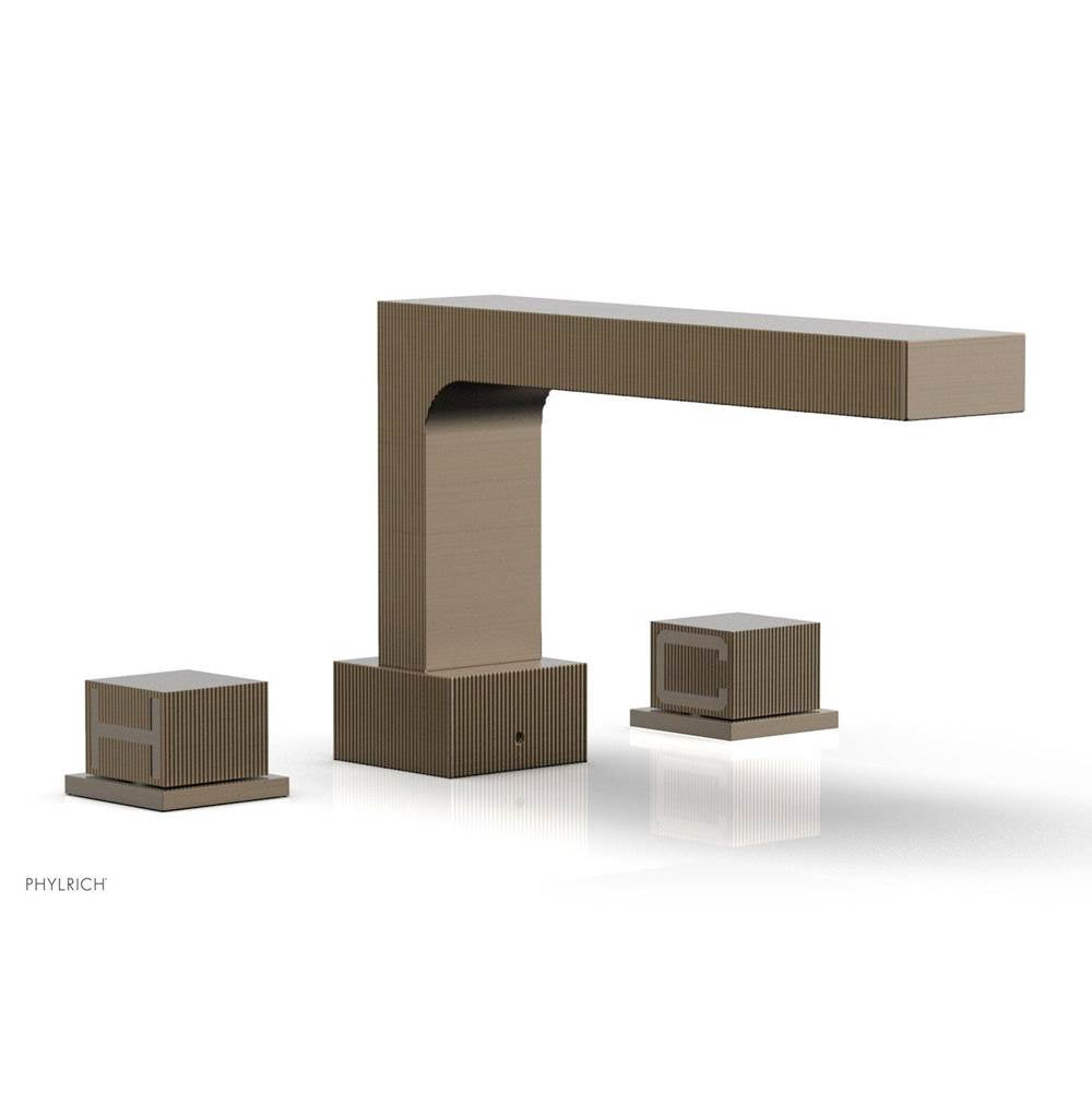 Phylrich - STRIA Deck Tub Set Cube Handles 291-43 - Old English Brass