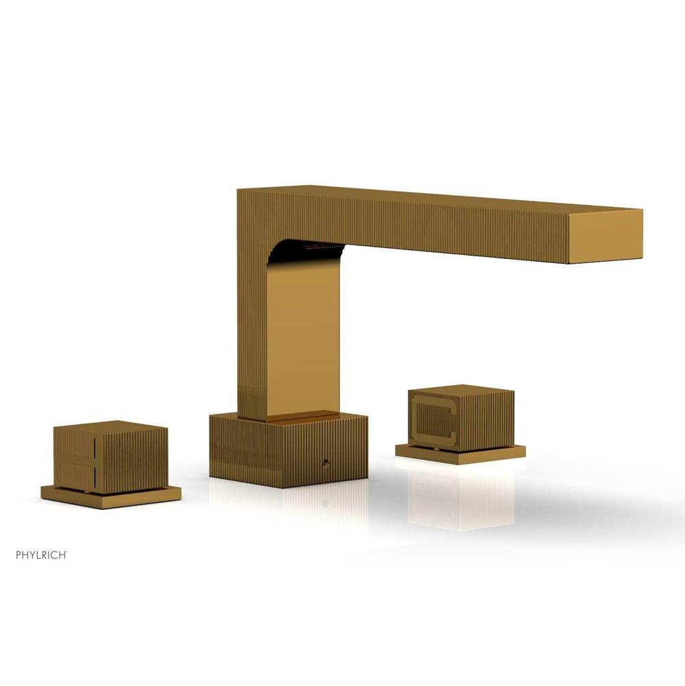 Phylrich - STRIA Deck Tub Set Cube Handles 291-43 - Polished Gold
