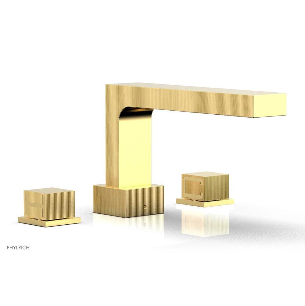 Phylrich - STRIA Deck Tub Set Cube Handles 291-43 - Satin Gold