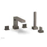 Phylrich - STRIA Deck Tub Set with Hand Shower Blade Handles 291-48 - Burnished Nickel