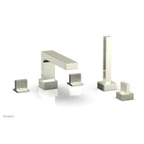 Phylrich - STRIA Deck Tub Set with Hand Shower Blade Handles 291-48 - Polished Brass Uncoated