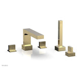 Phylrich - STRIA Deck Tub Set with Hand Shower Blade Handles 291-48 - Satin Brass