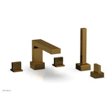 Phylrich - STRIA Deck Tub Set with Hand Shower Blade Handles 291-48 - Polished Gold
