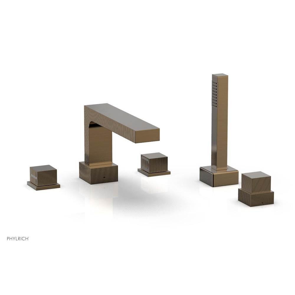 Phylrich - STRIA Deck Tub Set with Hand Shower 291-51 - Antique Brass