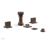 Phylrich - 4 Hole Bidet Set, Blade  Hdl, Stria Series - Weathered Copper