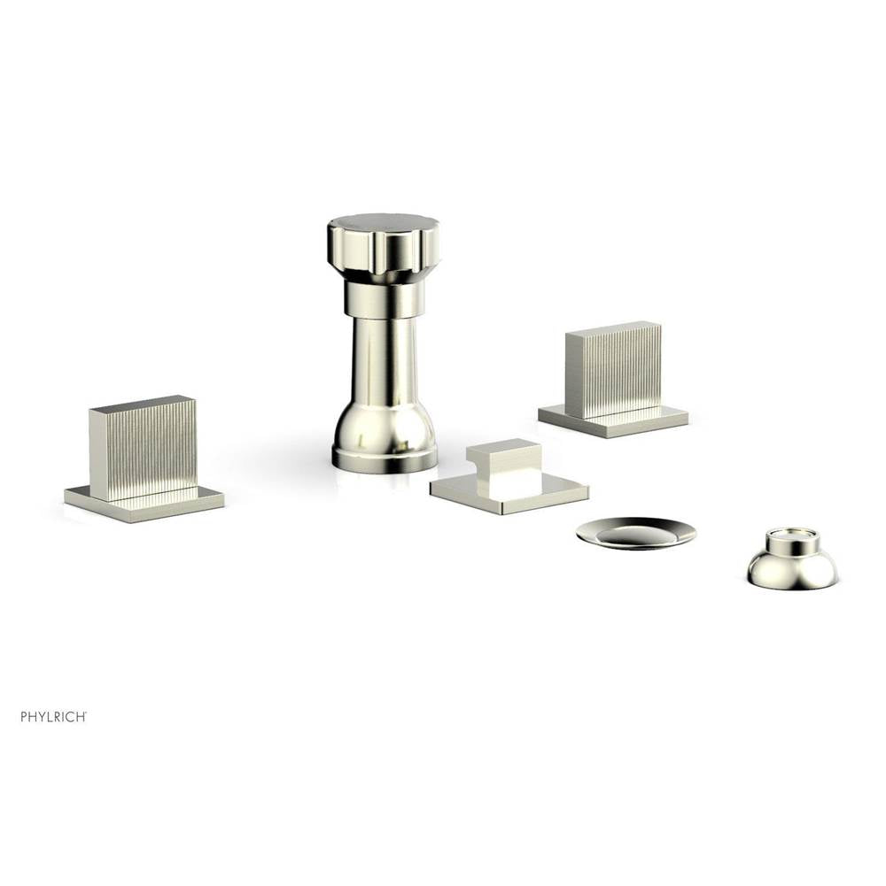 Phylrich - 4 Hole Bidet Set, Blade - Satin Nickel