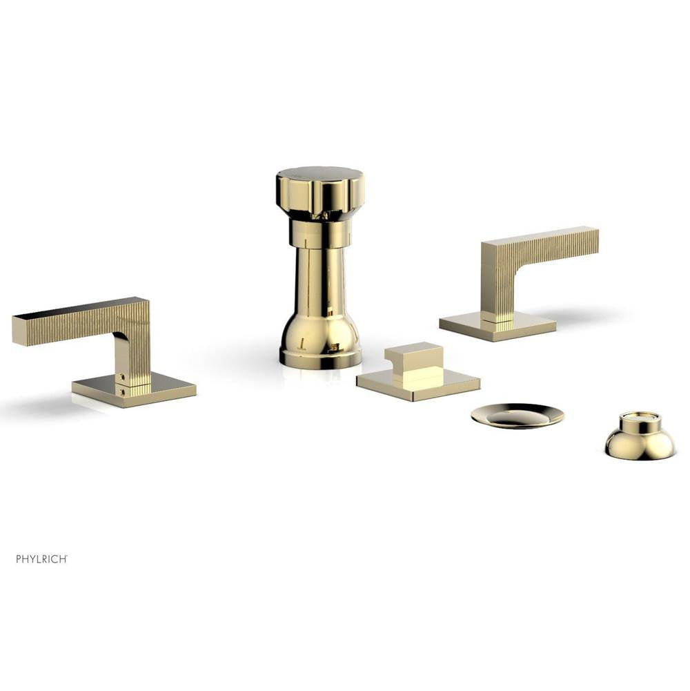 Phylrich - 4 Hole Bidet Set, Lever - Polished Brass Uncoated