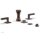 Phylrich - Four Hole Bidet Set  Lever Hdls, Stria - Weathered Copper