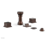 Phylrich - 4 Hole Bidet Set, Cube Hdl, Stria Series - Weathered Copper