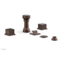 Phylrich - 4 Hole Bidet Set, Cube Hdl, Stria Series - Weathered Copper