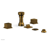 Phylrich - 4 Hole Bidet Set, Cube - French Brass