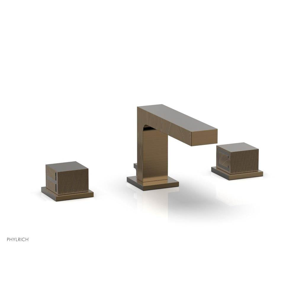 Phylrich - STRIA Widespread Faucet Cube Handles 291L-04 - Antique Bronze