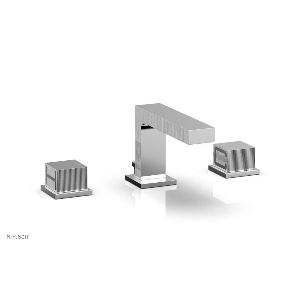 Phylrich - STRIA Widespread Faucet Cube Handles 291L-04 - Satin Brass