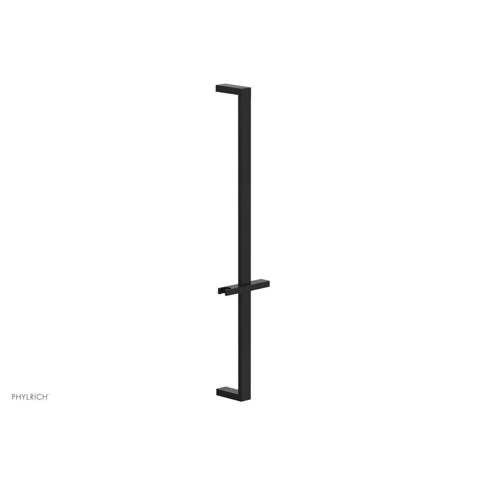 Phylrich - Matte Black 27'' Flat Adjustable Handshower Slide Bar With Holder - Matte Black