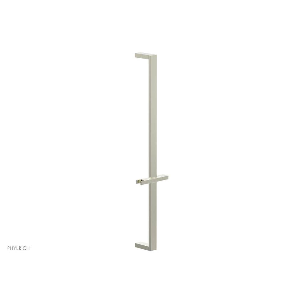 Phylrich - Satin Nickel 27'' Flat Adjustable Handshower Slide Bar With Holder - Satin Nickel
