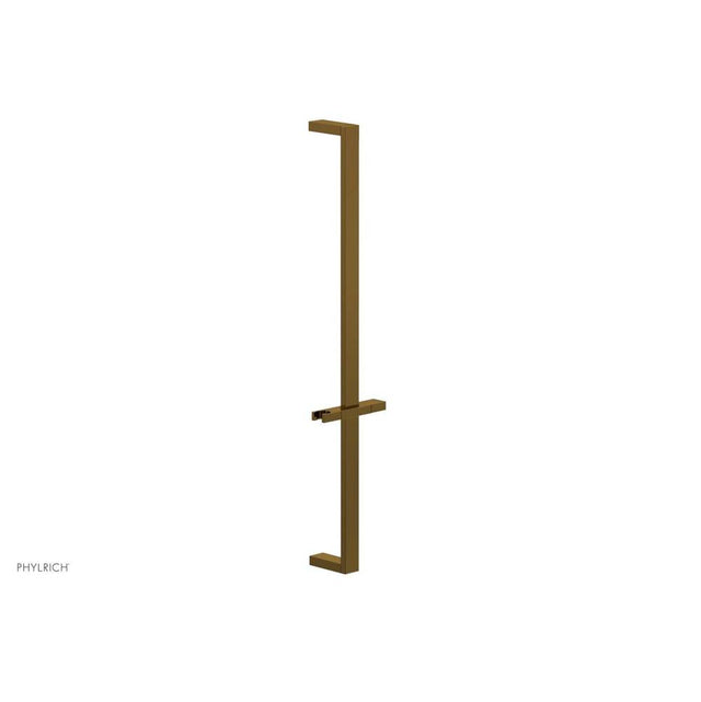 Phylrich - French Brass (Living Finish) 27'' Flat Adjustable Handshower Slide Bar With Holder