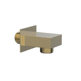 Phylrich - Polished Brass Uncoated (Living Finish) Square Handshower Outlet Elbow - Polished Brass Uncoated