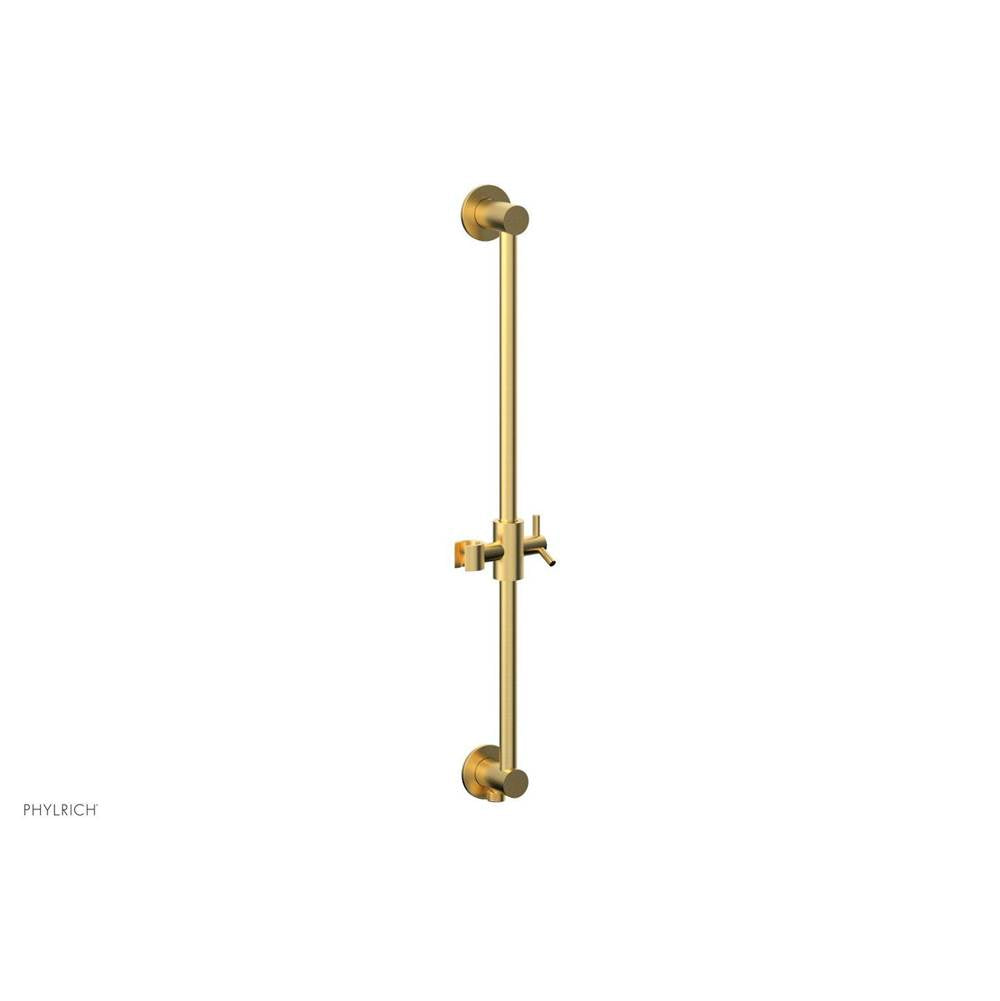 Phylrich - Burnished Gold Modern 24'' Handshower Slide Bar With Holder And Integrated Outlet - Burnished Gold