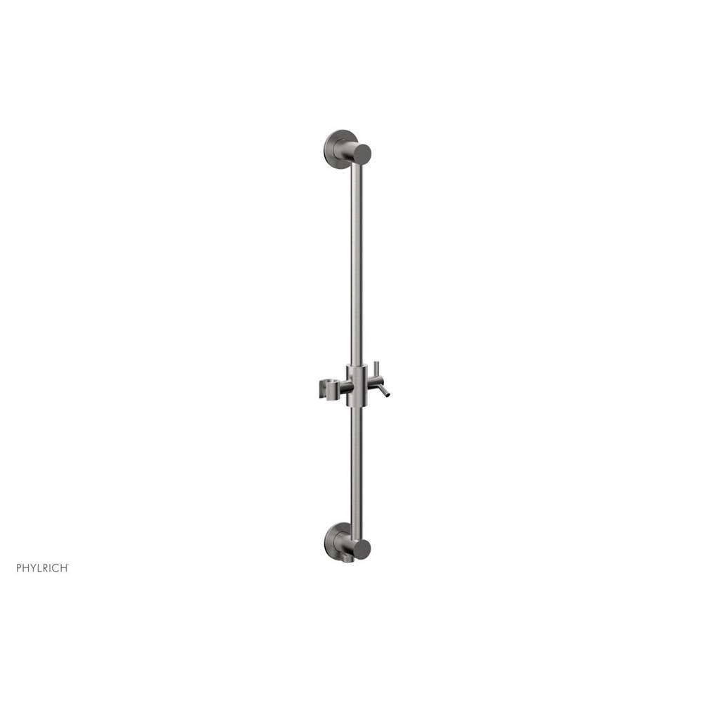 Phylrich - Satin Chrome Modern 24'' Handshower Slide Bar With Holder And Integrated Outlet - Satin chrome